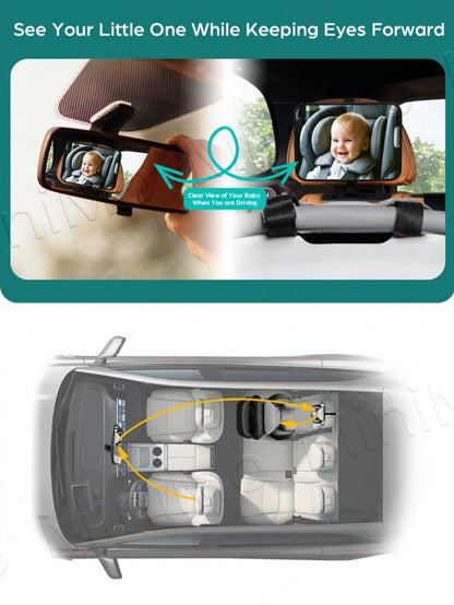 1pc Baby Car Rearview Mirror, Acrylic Material, Shatterproof And Crack-Resistant, Suitable For Rear-Facing Baby Car Seat, Wide And Clear View