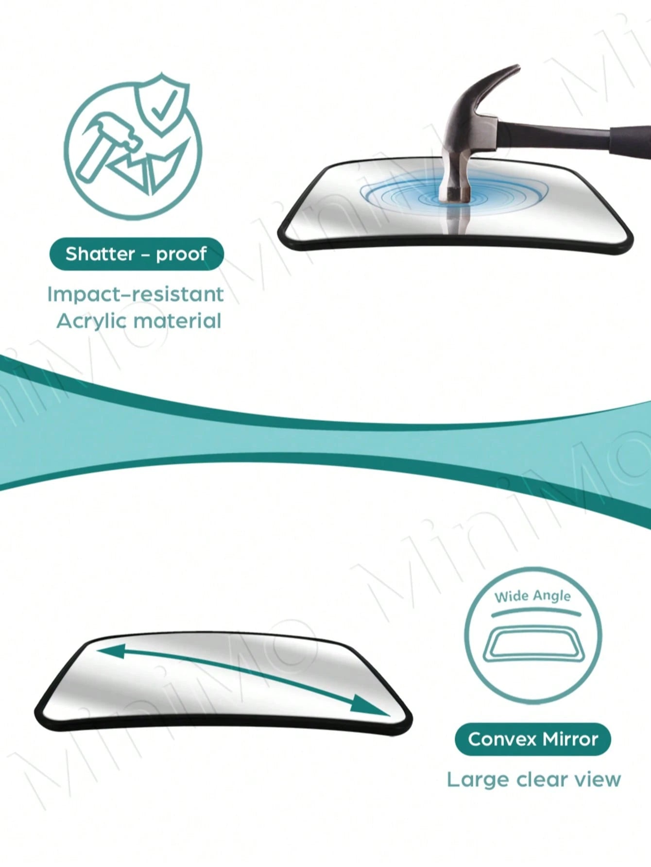 1pc Baby Car Rearview Mirror, Acrylic Material, Shatterproof And Crack-Resistant, Suitable For Rear-Facing Baby Car Seat, Wide And Clear View