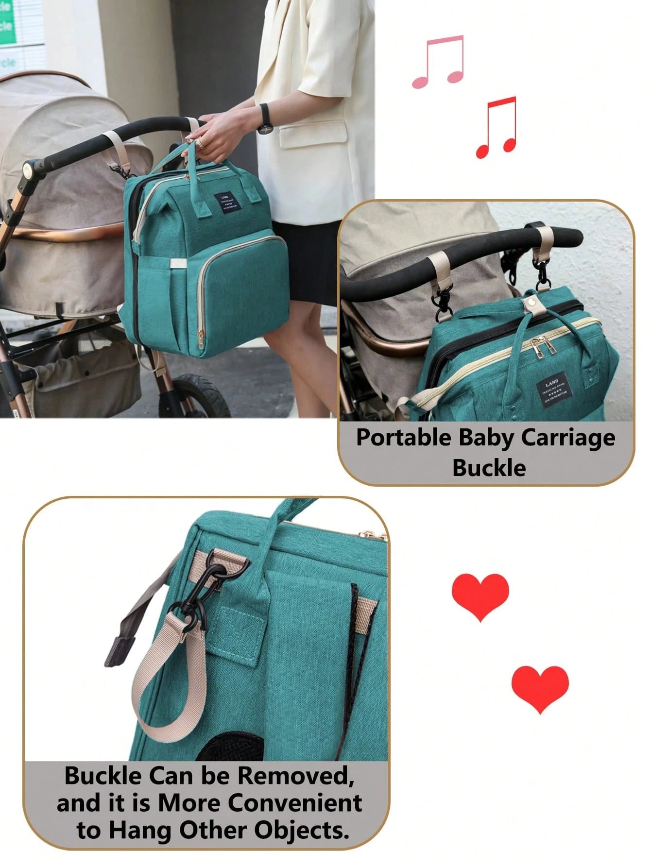 1pc Baby Diaper Bag Backpack With Changing Station, Multifunction Portable Waterproof Large Capacity Travel Baby Changing Bags, Baby Stuff Organizer, Baby Registry Search, Baby Diaper Bags For Boys &