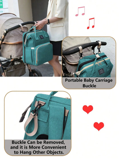 1pc Baby Diaper Bag Backpack With Changing Station, Multifunction Portable Waterproof Large Capacity Travel Baby Changing Bags, Baby Stuff Organizer, Baby Registry Search, Baby Diaper Bags For Boys &
