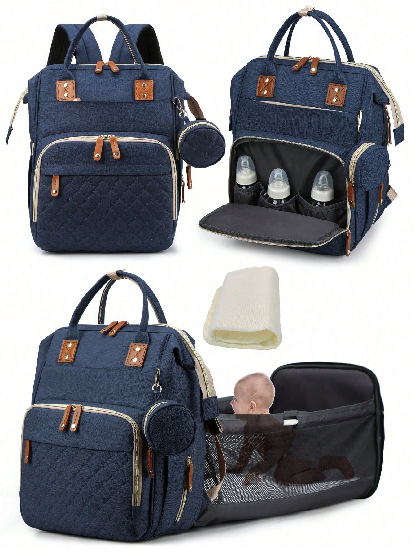 1pc Baby Diaper Bag Backpack, Multifunction Portable Waterproof Large Capacity Travel Baby Bags, Baby Stuff Organizer, Baby Registry Search, Baby Diaper Bags For Boys & Girls, Baby Shower Gifts, Newbo