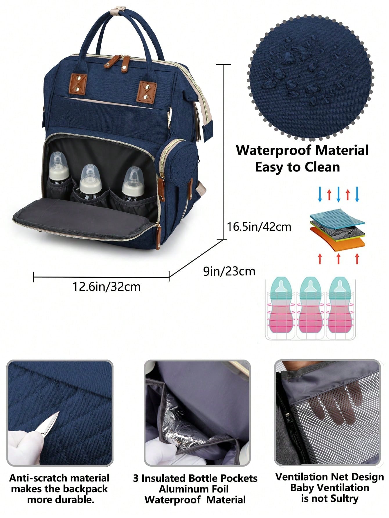1pc Baby Diaper Bag Backpack, Multifunction Portable Waterproof Large Capacity Travel Baby Bags, Baby Stuff Organizer, Baby Registry Search, Baby Diaper Bags For Boys & Girls, Baby Shower Gifts, Newbo