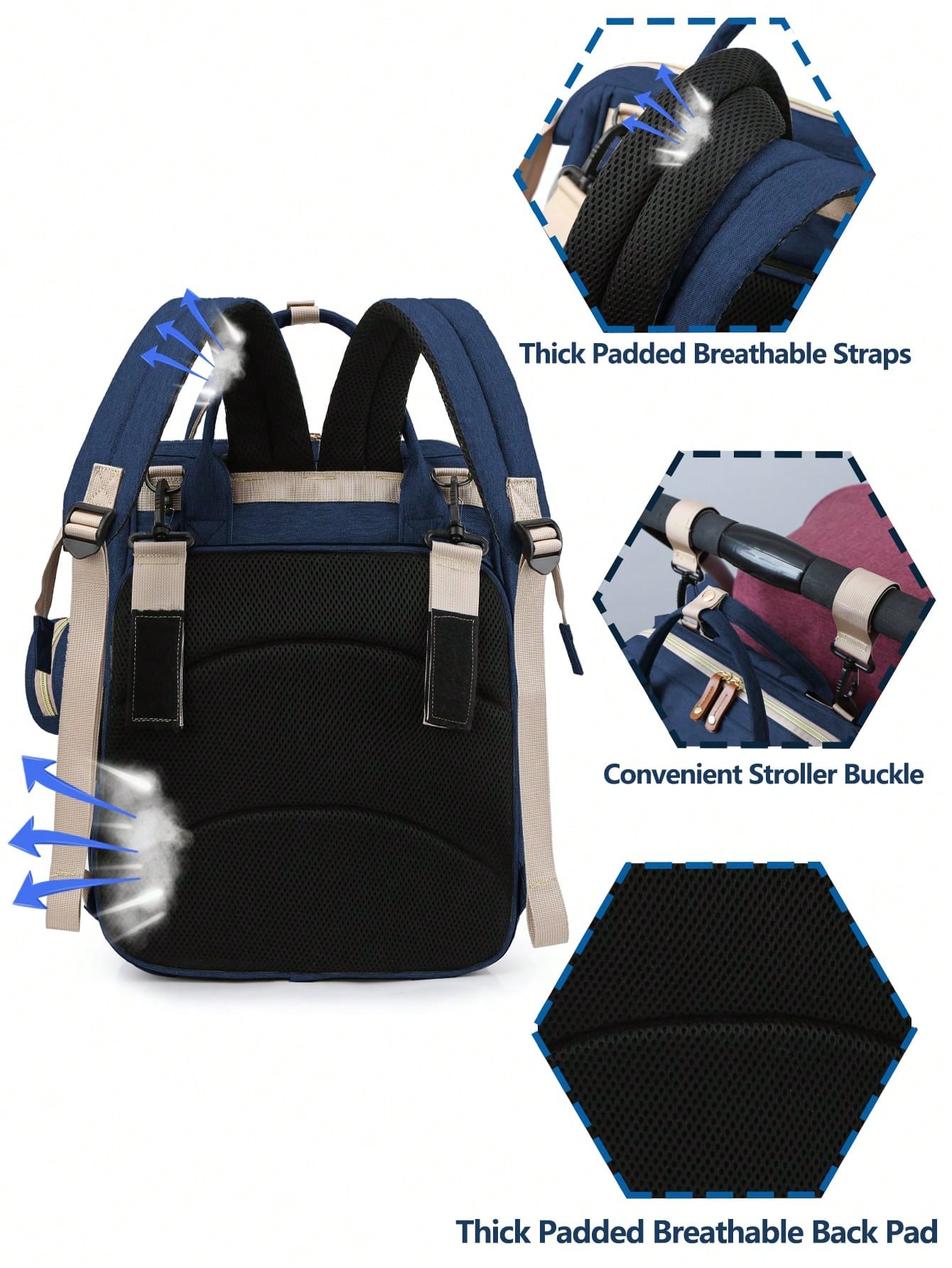 1pc Baby Diaper Bag Backpack, Multifunction Portable Waterproof Large Capacity Travel Baby Bags, Baby Stuff Organizer, Baby Registry Search, Baby Diaper Bags For Boys & Girls, Baby Shower Gifts, Newbo