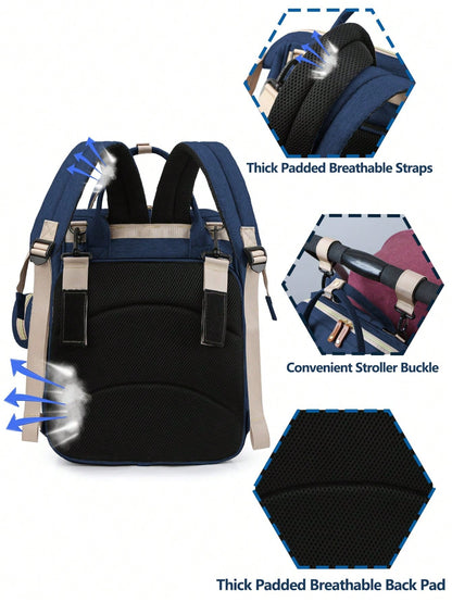 1pc Baby Diaper Bag Backpack, Multifunction Portable Waterproof Large Capacity Travel Baby Bags, Baby Stuff Organizer, Baby Registry Search, Baby Diaper Bags For Boys & Girls, Baby Shower Gifts, Newbo