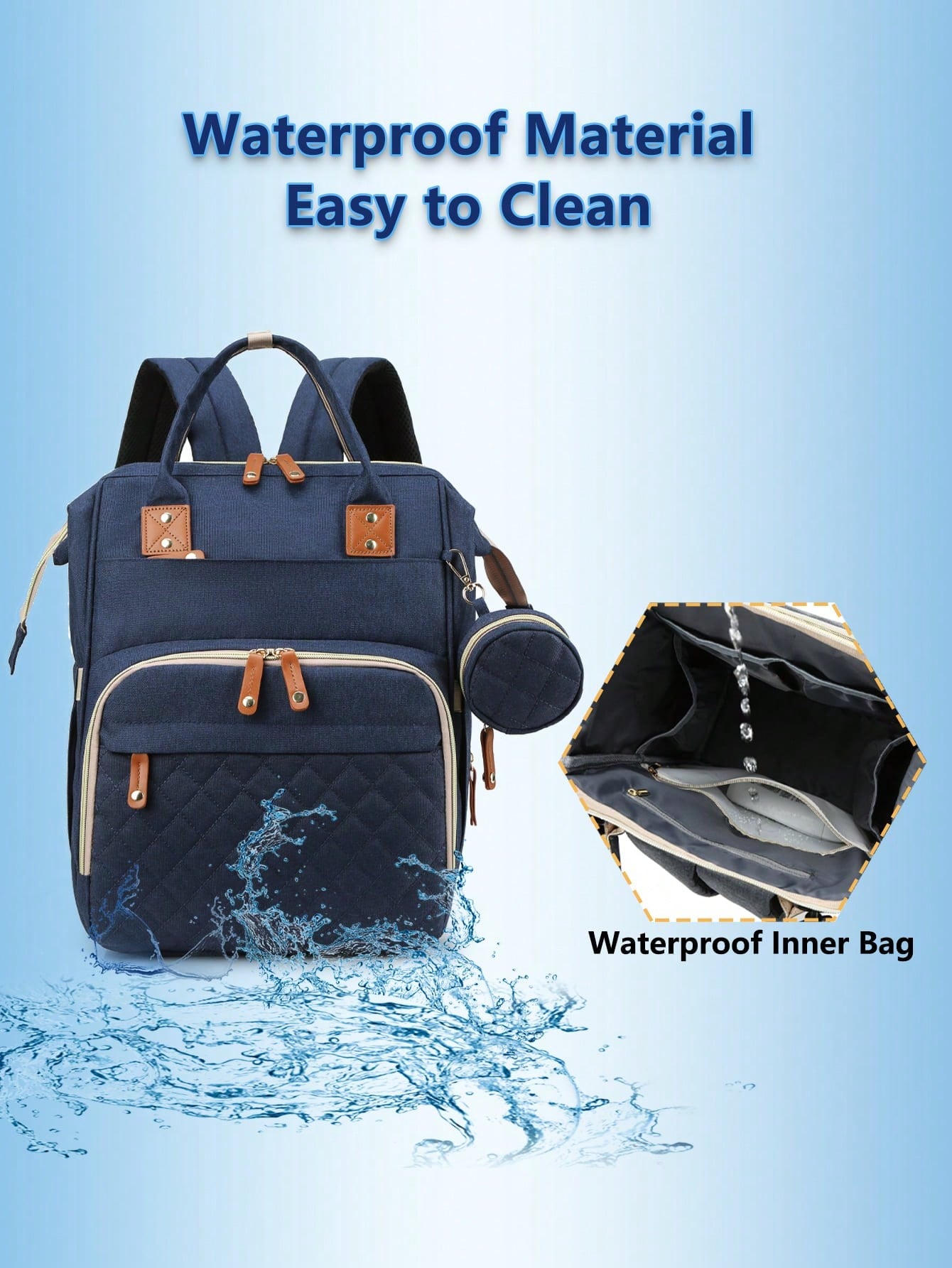 1pc Baby Diaper Bag Backpack, Multifunction Portable Waterproof Large Capacity Travel Baby Bags, Baby Stuff Organizer, Baby Registry Search, Baby Diaper Bags For Boys & Girls, Baby Shower Gifts, Newbo