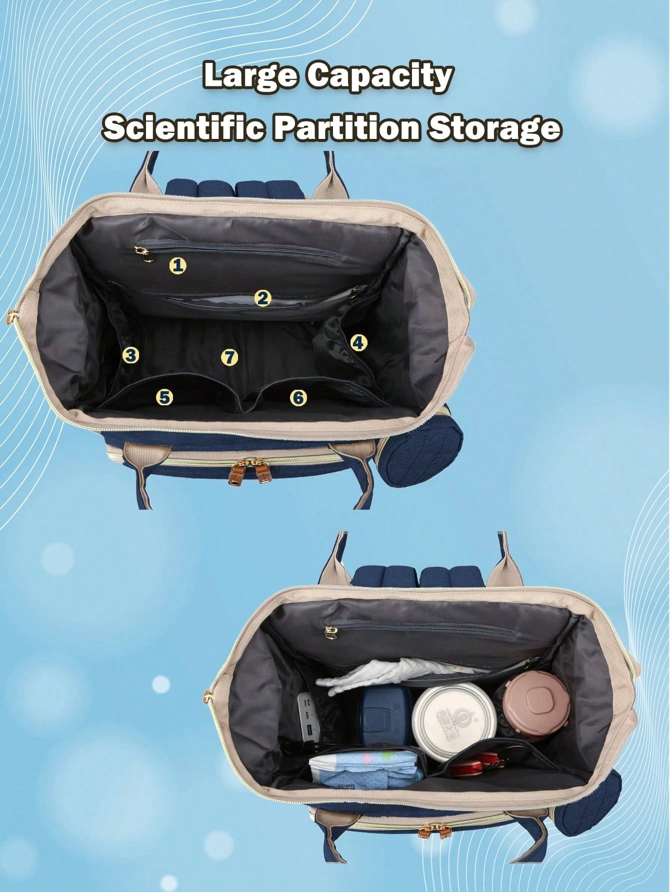 1pc Baby Diaper Bag Backpack, Multifunction Portable Waterproof Large Capacity Travel Baby Bags, Baby Stuff Organizer, Baby Registry Search, Baby Diaper Bags For Boys & Girls, Baby Shower Gifts, Newbo