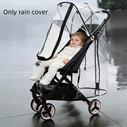 1pc Baby Stroller Rain Cover, EVA Material, Transparent, Windproof, Rainproof, Dustproof, Snowproof, High Transparency, Soft, Easy Installation, Bidirectional Zipper, Fits 95% Stroller Models, All Sea