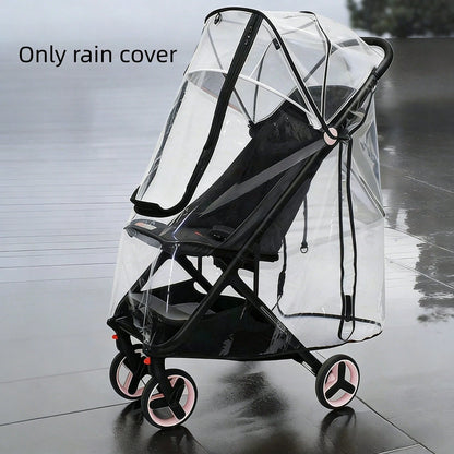 1pc Baby Stroller Rain Cover, EVA Material, Transparent, Windproof, Rainproof, Dustproof, Snowproof, High Transparency, Soft, Easy Installation, Bidirectional Zipper, Fits 95% Stroller Models, All Sea