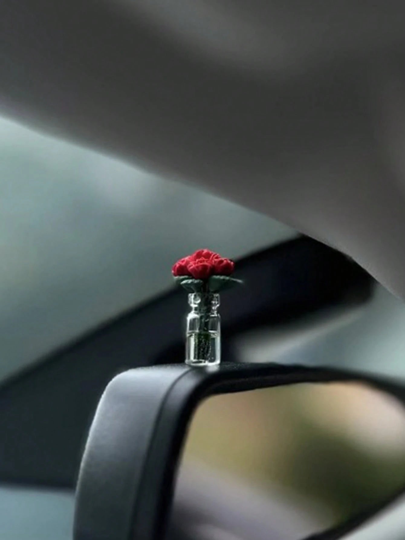 1pc Beautiful Rose Car Center Console Window Rearview Mirror Ornament Mini Car Accessories