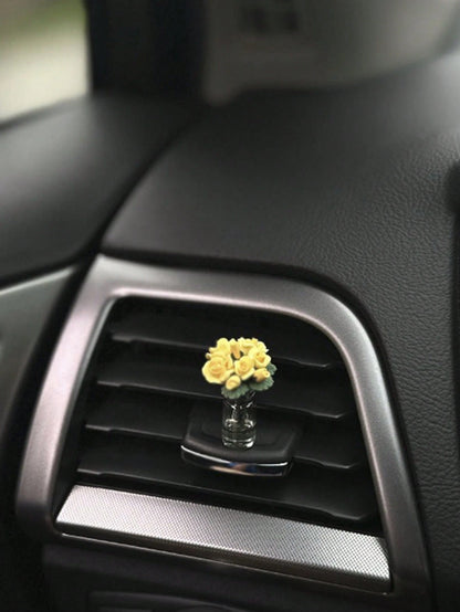 1pc Beautiful Rose Car Center Console Window Rearview Mirror Ornament Mini Car Accessories