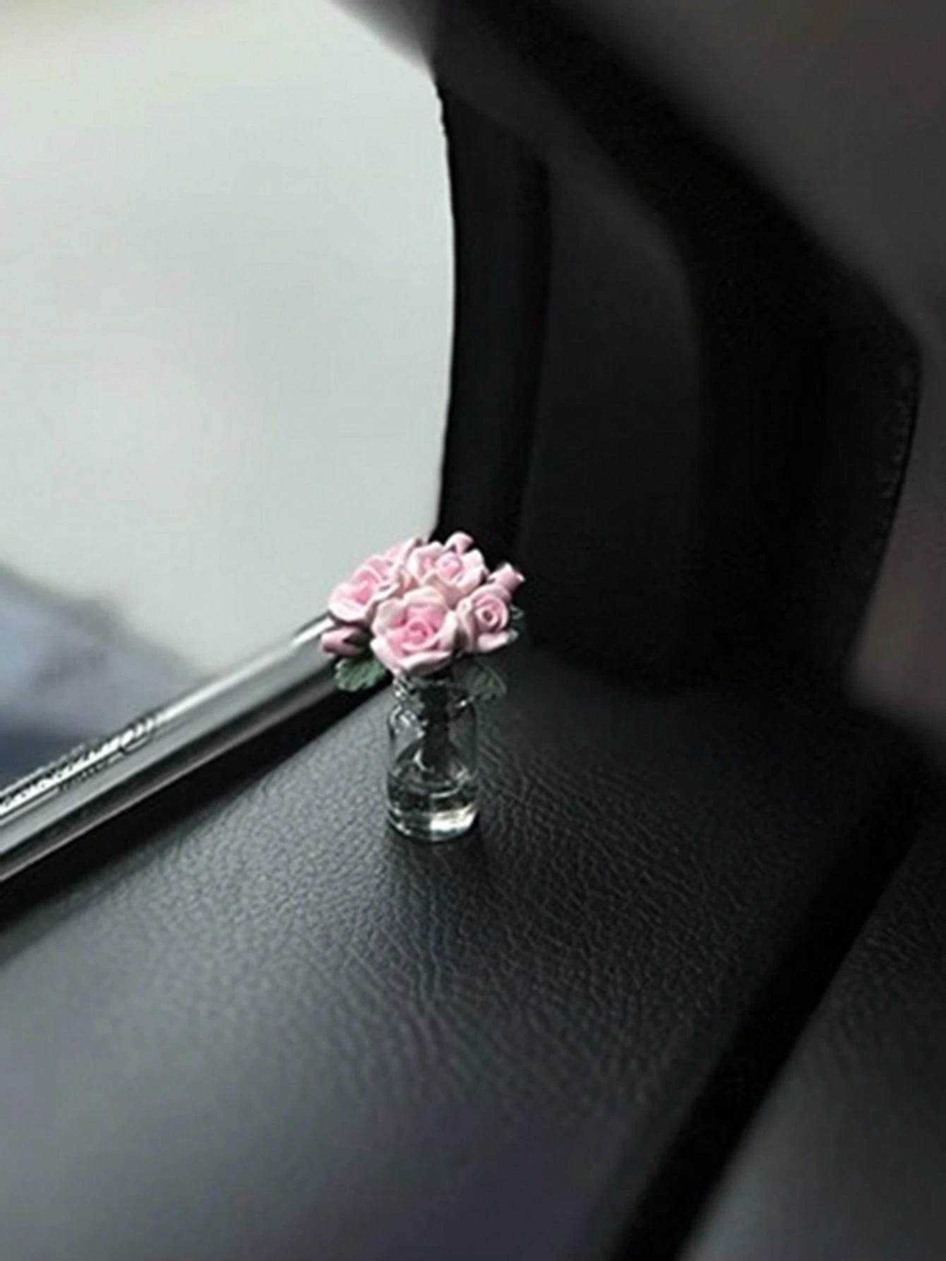 1pc Beautiful Rose Car Center Console Window Rearview Mirror Ornament Mini Car Accessories