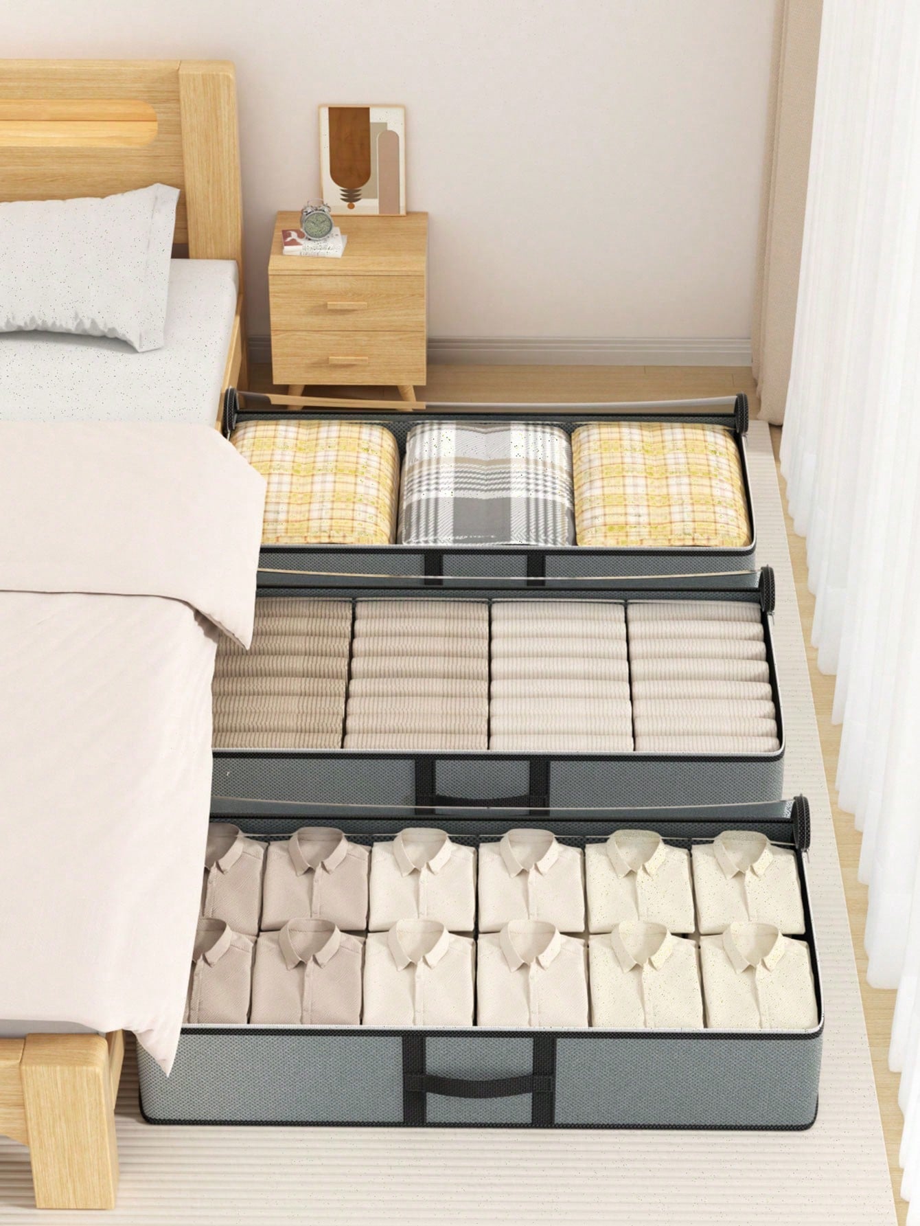 1PC Bed Bottom Storage Bag, Cabinet Top Storage Bag, Solving Storage Problems, Flat Storage Bag, Drawer Storage Bag, Quilt Storage Bag, Clothing Storage Bag, Miscellaneous Storage Bag, Thickened Mater