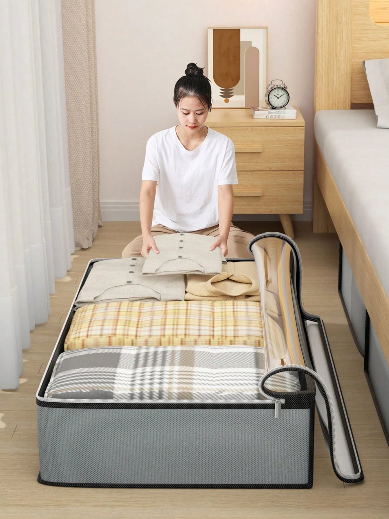 1PC Bed Bottom Storage Bag, Cabinet Top Storage Bag, Solving Storage Problems, Flat Storage Bag, Drawer Storage Bag, Quilt Storage Bag, Clothing Storage Bag, Miscellaneous Storage Bag, Thickened Mater
