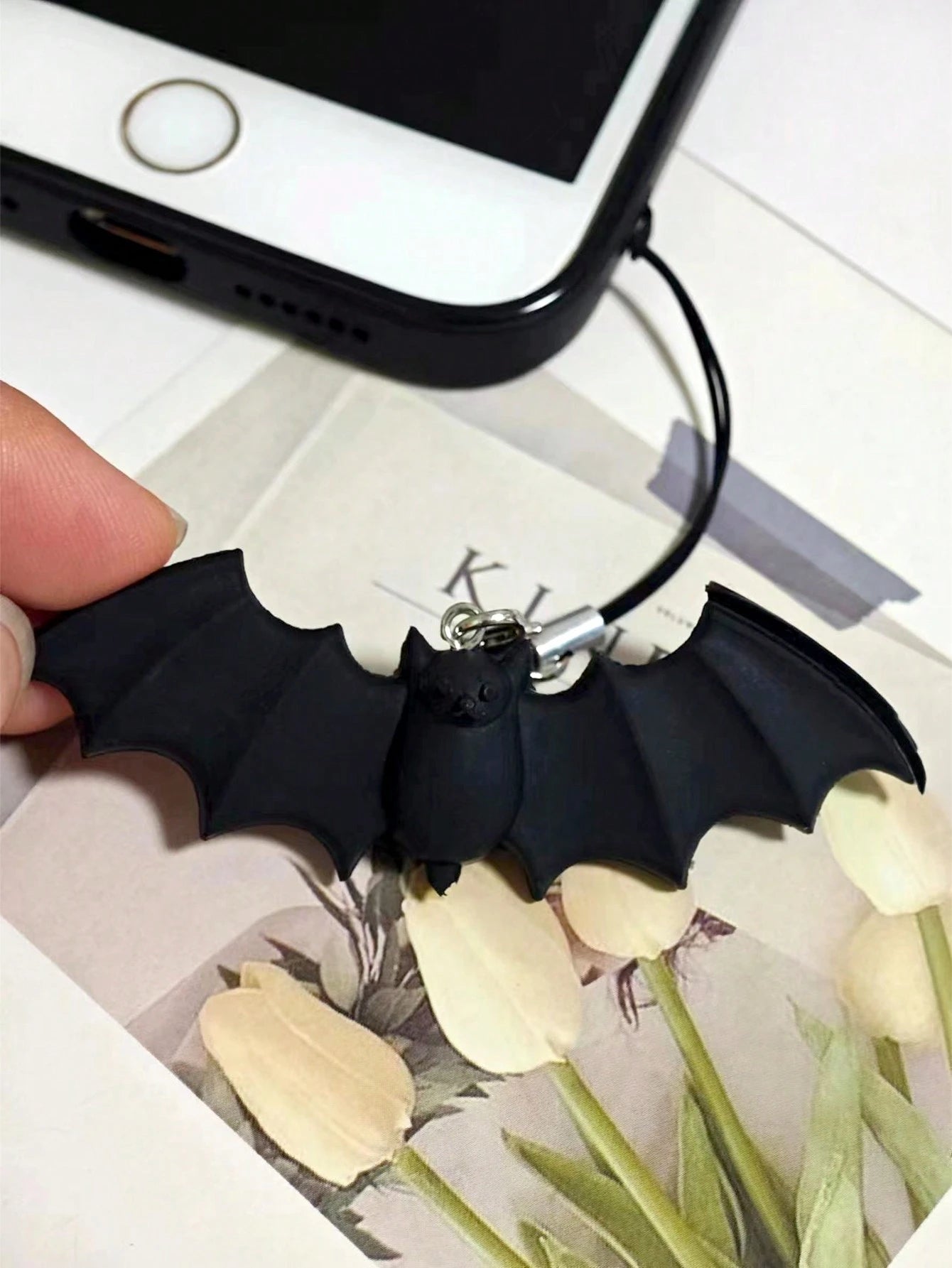 1pc Black Bat Mobile Phone Rope, Halloween Gift!