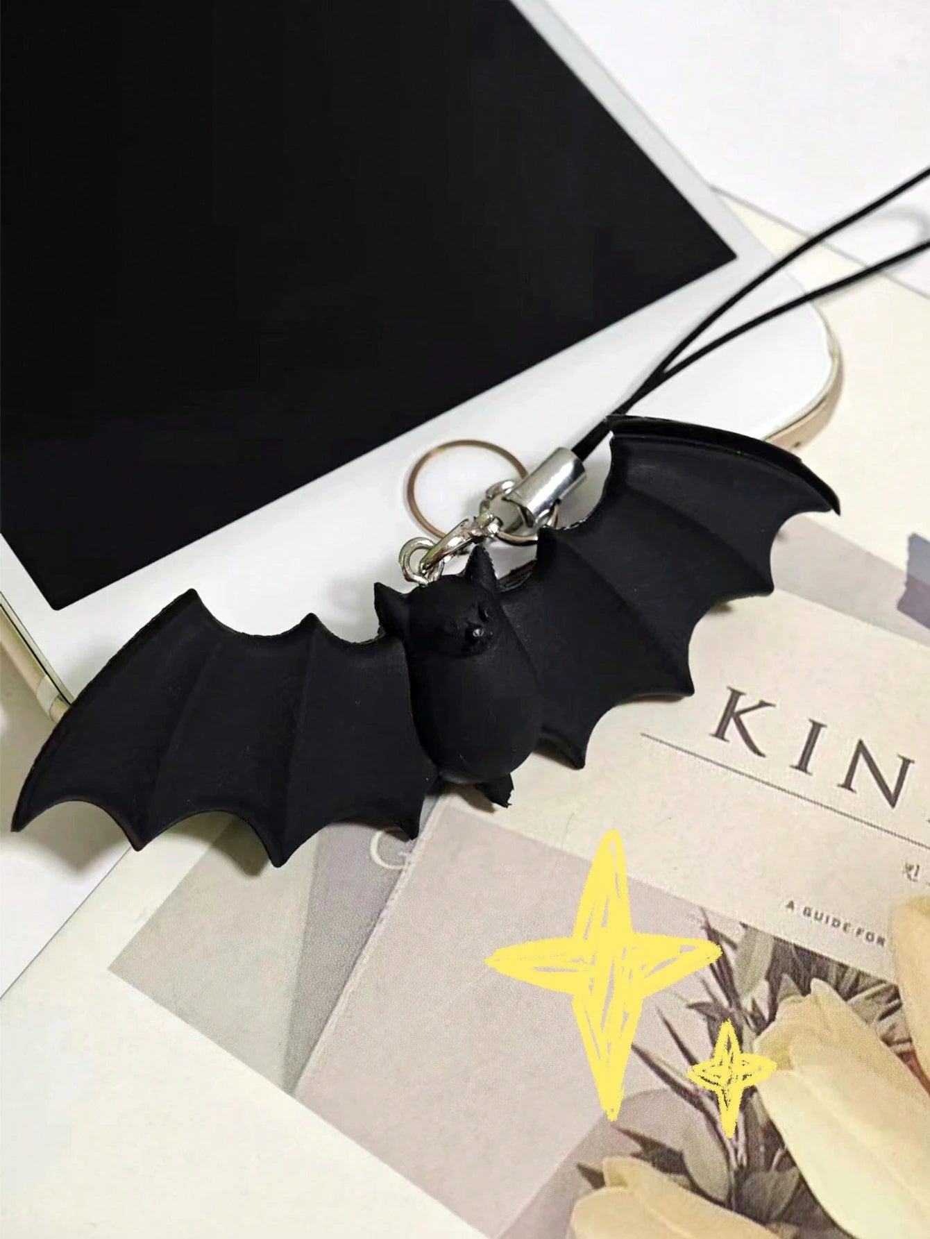 1pc Black Bat Mobile Phone Rope, Halloween Gift!