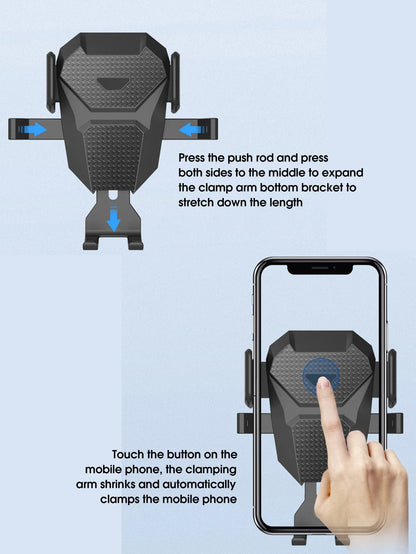 1pc Black Car Phone Holder, Multifunctional Telescopic Suction Cup Car Navigation Bracket, Suitable For Daily Driving Navigation And Phone Placement (Please Clean The Surface Before Use)