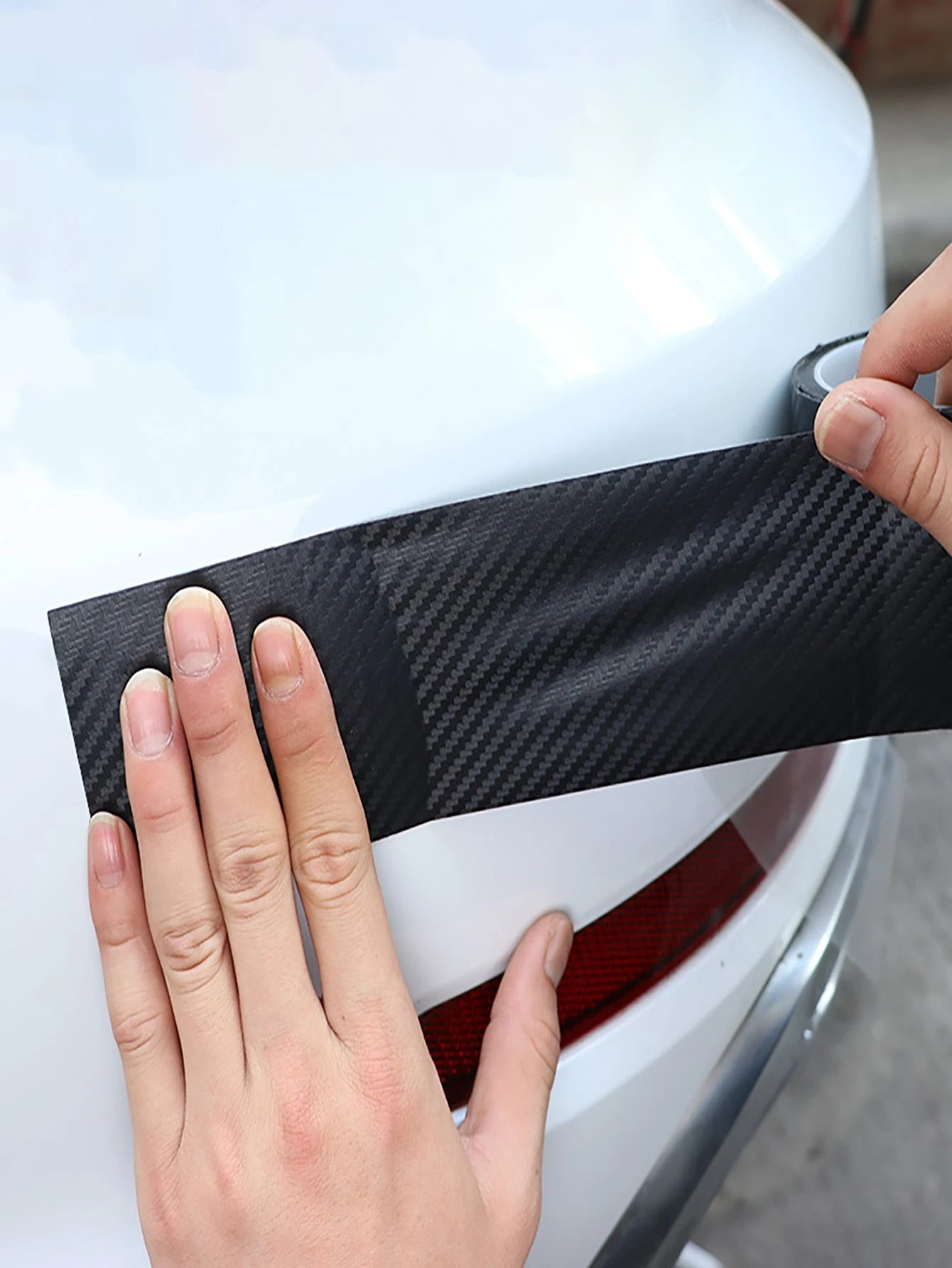 1pc Black Carbon Fiber Style 7cm*300cm Car Door Sill Guard Protector Strip For Diy And All Car Models