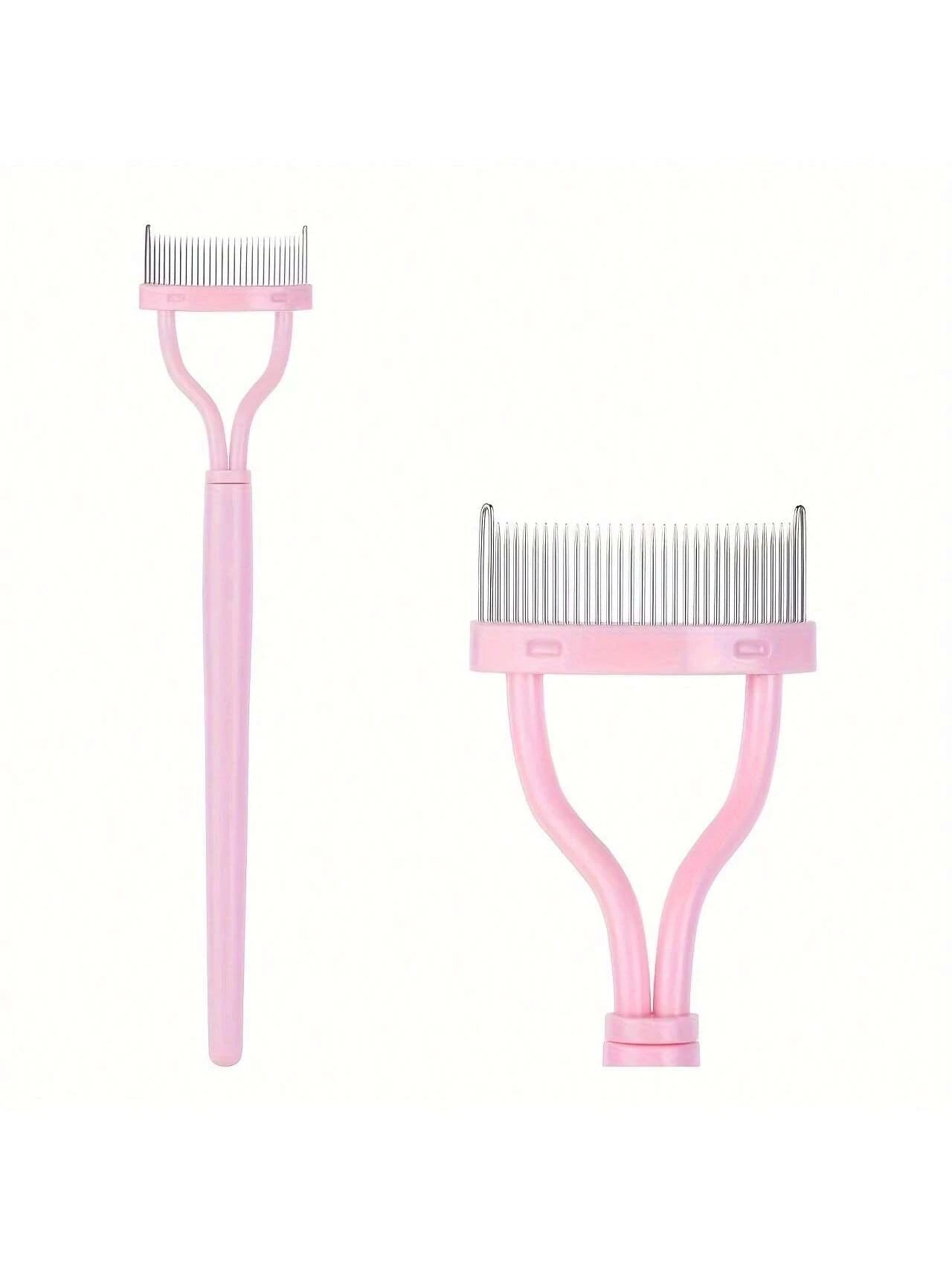 1pc Black Eyelash Comb Brush Stainless Steel Dense Teeth Comb Portable Eyelash Curling Tool Eye Makeup Tool False Eyelash Grooming Tool