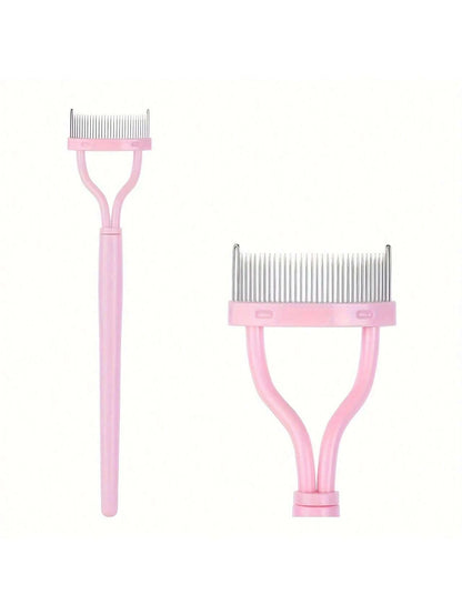 1pc Black Eyelash Comb Brush Stainless Steel Dense Teeth Comb Portable Eyelash Curling Tool Eye Makeup Tool False Eyelash Grooming Tool