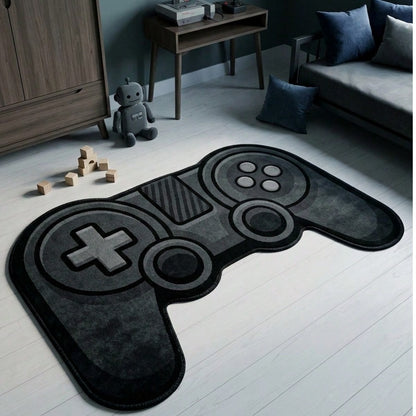 1pc Black Game Controller Shaped Rug, Nursery Decor Mat, Decorative Floor Mat, Children's Play Mat, Decorative Carpet, Bedroom Decor, Small Rug, Carpet, Home Decor, Outdoor Rug, Washable Carpet