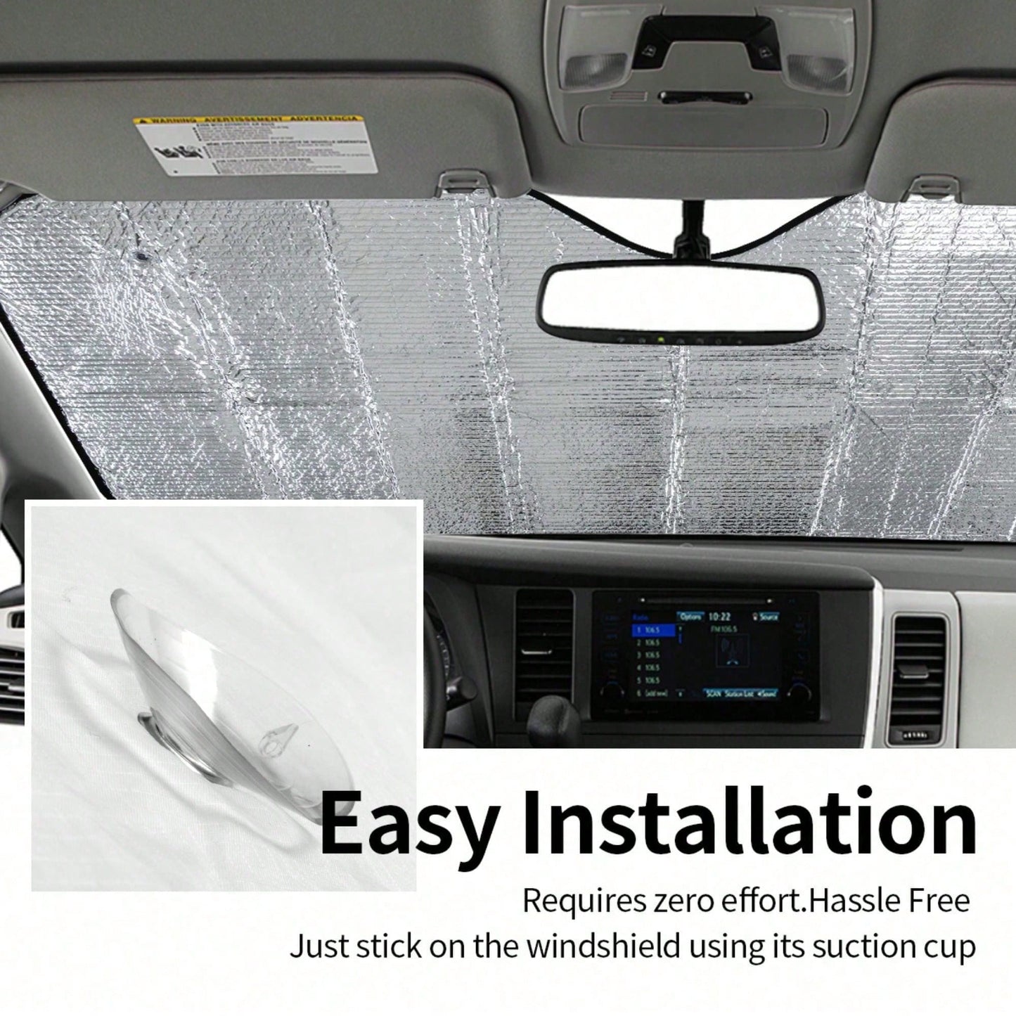 1pc Black Leopard Print Car Sunshade, Front Windshield Sunshade, Keeps Car Interior Cool, Suitable For SUV And Sedan