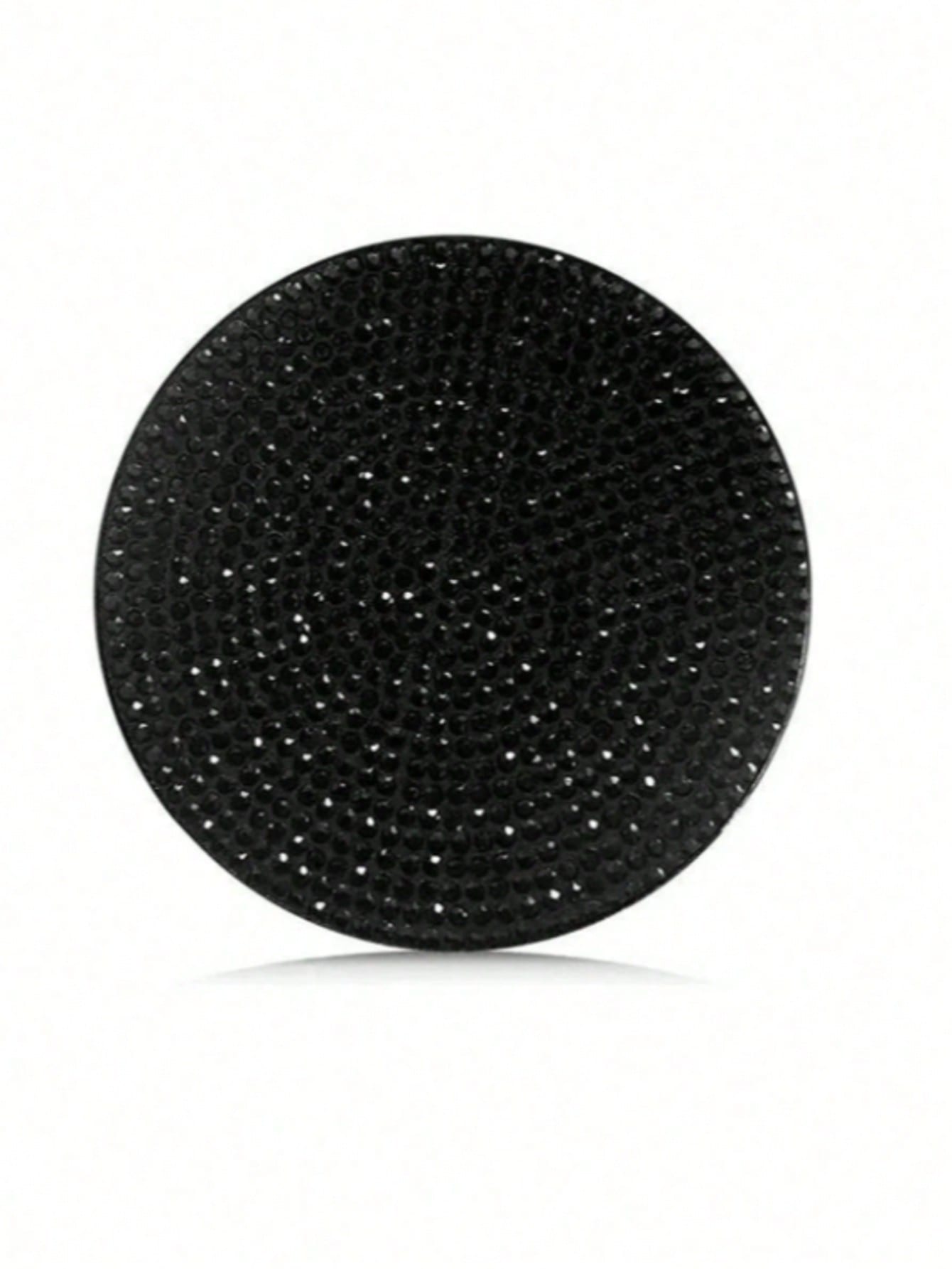 1PC Black Rhinestone Silicone Car Cup Holder Coaster, Artificial Diamond Car Interior Decoration, Non-Slip Storage Slot Door Pocket Mat