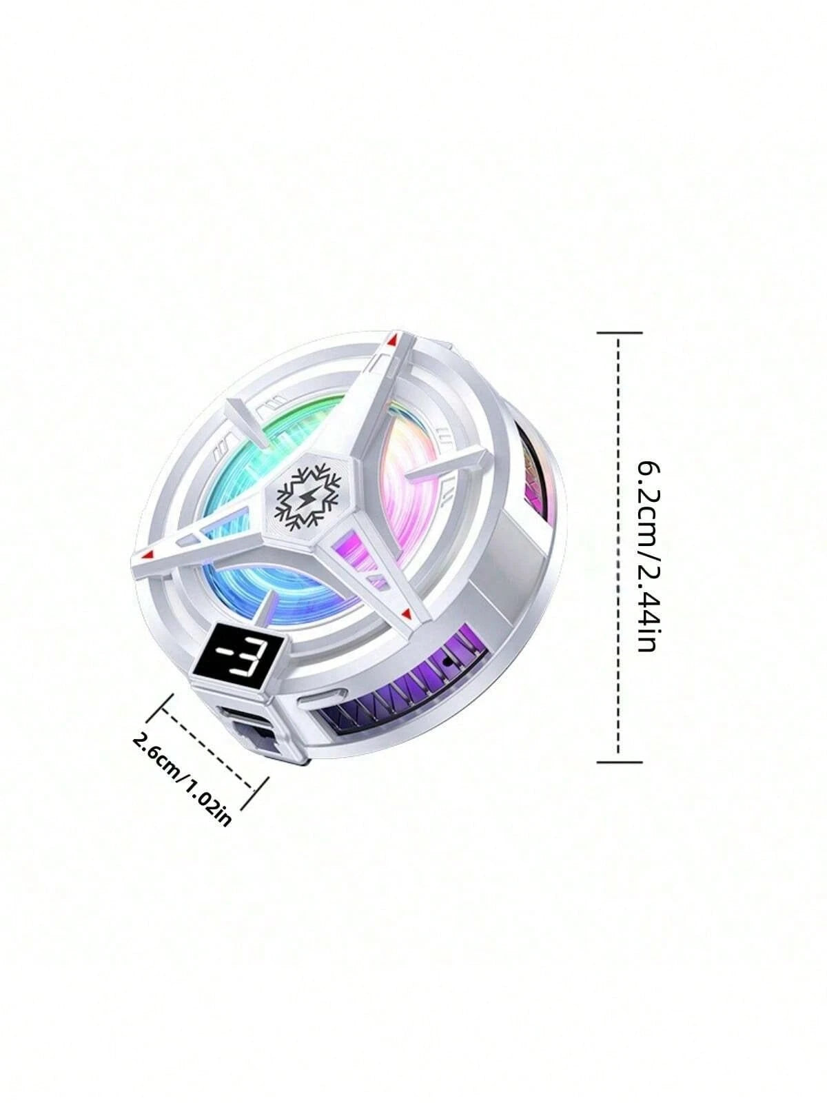 1pc Black Semiconductor Cooling Icing Phone Cooler Fan With Digital Display, Magnetic Adsorption, Compatible With Android & IOS Phones, Tablets, Gaming, Live Streaming, RGB Lights, 5V 3A Cooling Techn