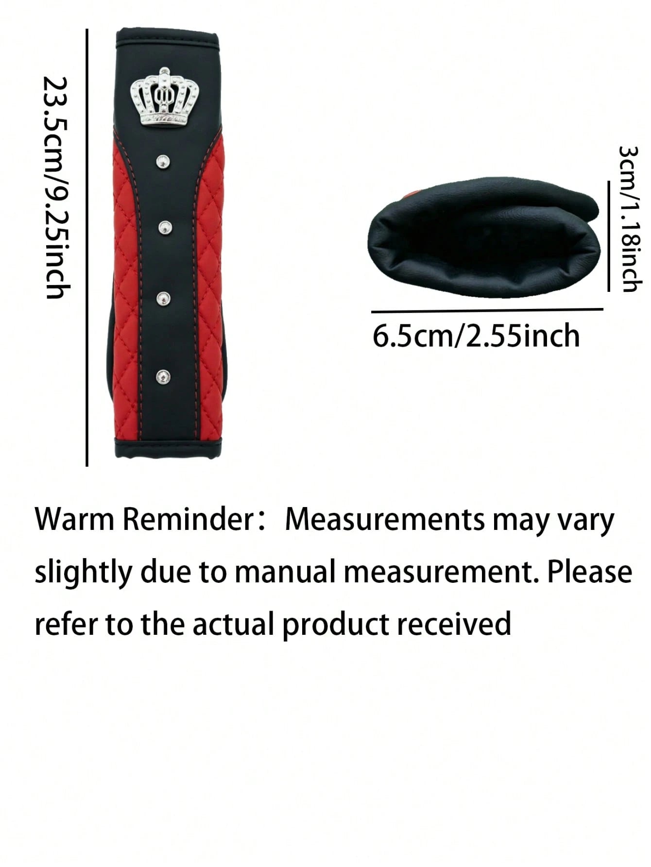 1pc Bling-Bling Crown And Rhinestone Leather Embroidery Car Seat Belt Shoulder Pad, Comfortable And