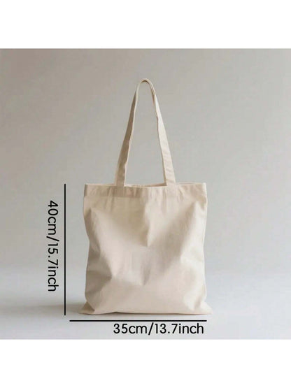 1pc Book-Themed Women's Large Tote Bag With Book Spine Design- Durable Canvas Reusable Grocery & Travel Bag, Sturdy Handle Shoulder Bag For Book Lovers Gift (Ideal For Shopping, Library, Daily Use)