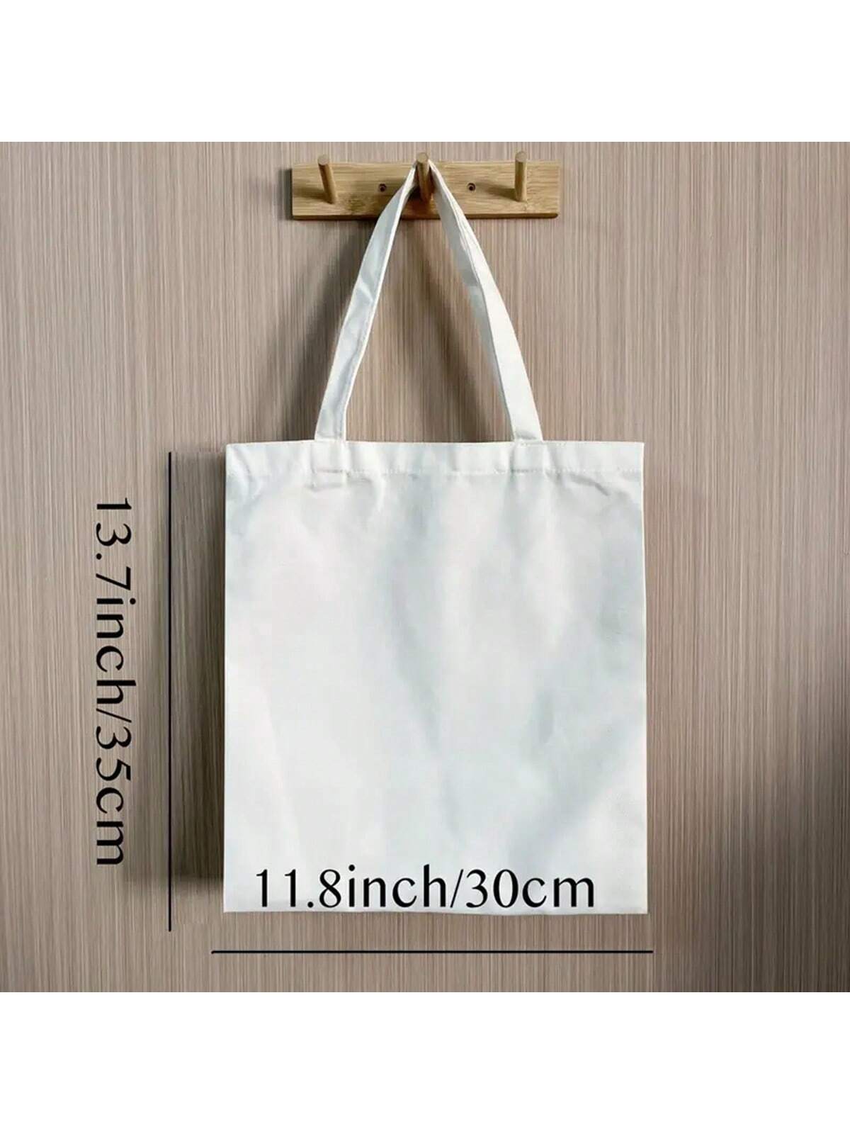 1pc Book-Themed Women's Large Tote Bag With Book Spine Design- Durable Canvas Reusable Grocery & Travel Bag, Sturdy Handle Shoulder Bag For Book Lovers Gift (Ideal For Shopping, Library, Daily Use)
