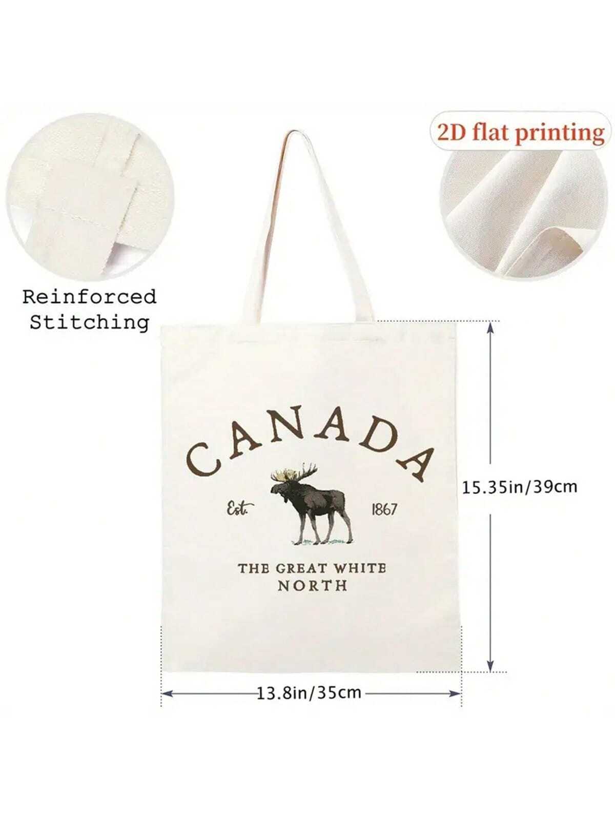 1pc Book-Themed Women's Large Tote Bag With Book Spine Design- Durable Canvas Reusable Grocery & Travel Bag, Sturdy Handle Shoulder Bag For Book Lovers Gift (Ideal For Shopping, Library, Daily Use)