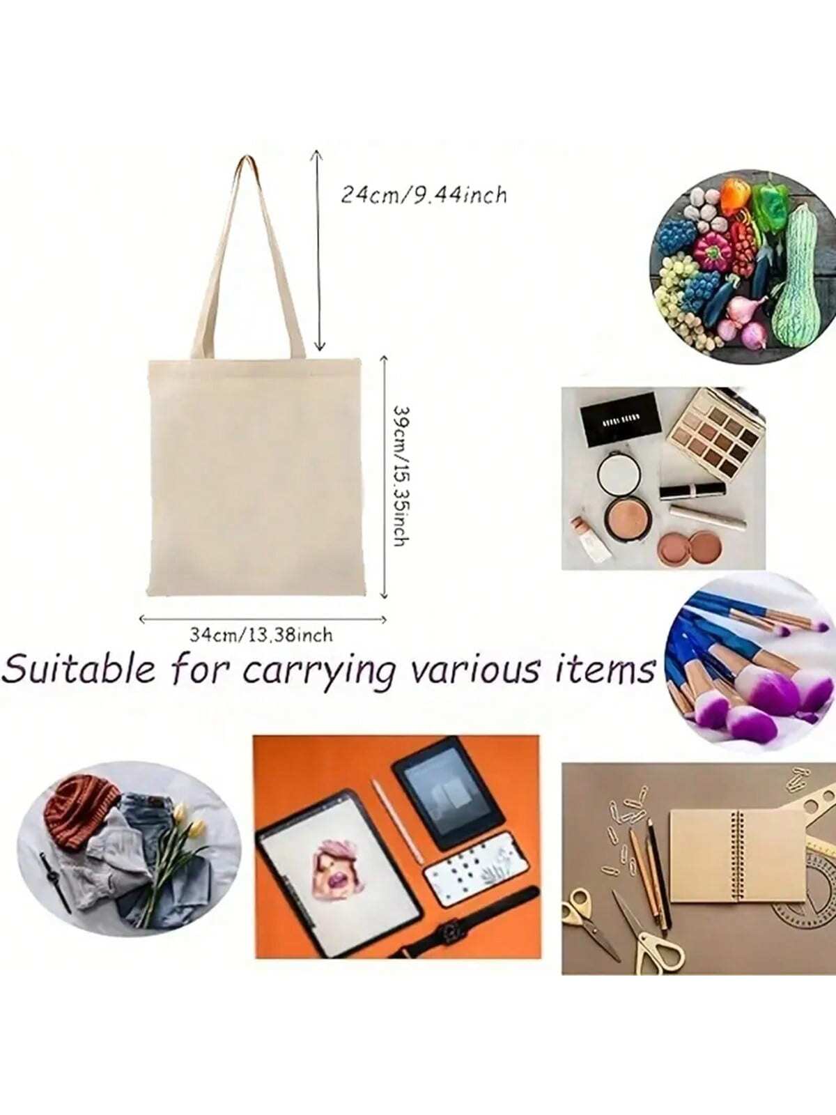 1pc Book-Themed Women's Large Tote Bag With Book Spine Design- Durable Canvas Reusable Grocery & Travel Bag, Sturdy Handle Shoulder Bag For Book Lovers Gift (Ideal For Shopping, Library, Daily Use)