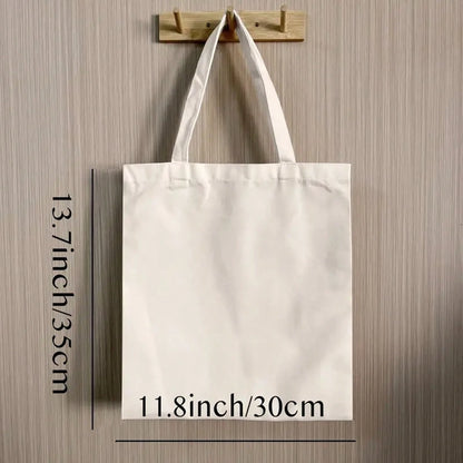 1pc Book-Themed Women's Large Tote Bag With Book Spine Design- Durable Canvas Reusable Grocery & Travel Bag, Sturdy Handle Shoulder Bag For Book Lovers Gift (Ideal For Shopping, Library, Daily Use)