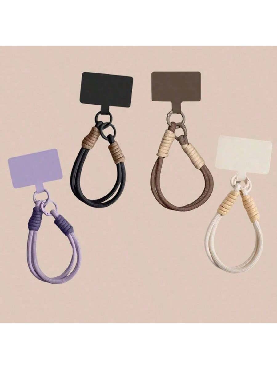 1pc Braided Rope Phone Lanyard Solid Color Candy Color Multifunction Wrist Strap Universal Version Easy Disassembly Hand Woven Rope Phone Case Pendant