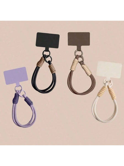 1pc Braided Rope Phone Lanyard Solid Color Candy Color Multifunction Wrist Strap Universal Version Easy Disassembly Hand Woven Rope Phone Case Pendant