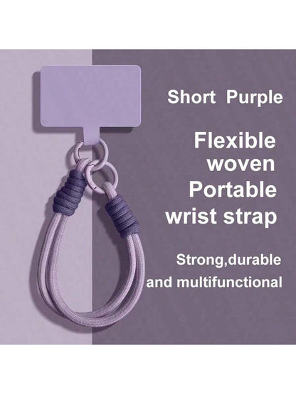 1pc Braided Rope Phone Lanyard Solid Color Candy Color Multifunction Wrist Strap Universal Version Easy Disassembly Hand Woven Rope Phone Case Pendant