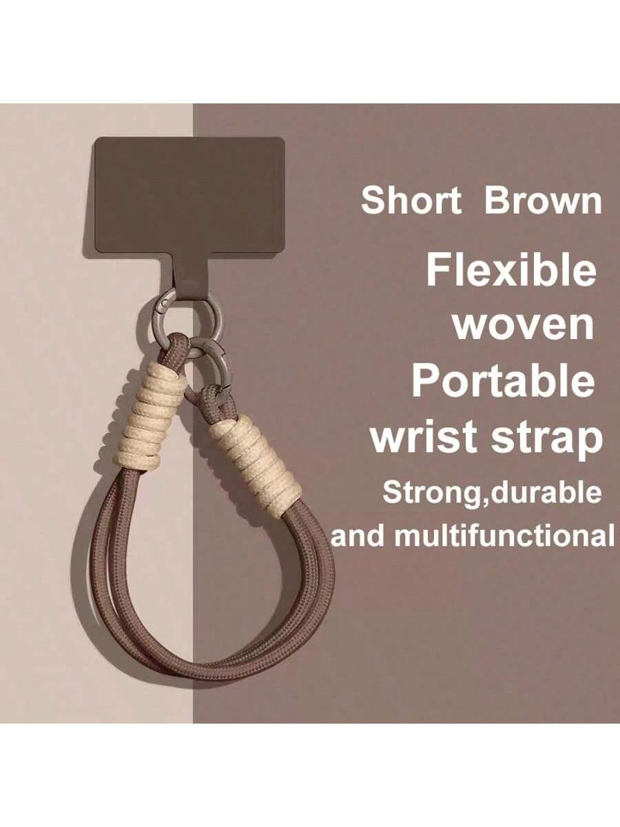 1pc Braided Rope Phone Lanyard Solid Color Candy Color Multifunction Wrist Strap Universal Version Easy Disassembly Hand Woven Rope Phone Case Pendant