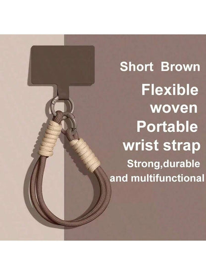 1pc Braided Rope Phone Lanyard Solid Color Candy Color Multifunction Wrist Strap Universal Version Easy Disassembly Hand Woven Rope Phone Case Pendant