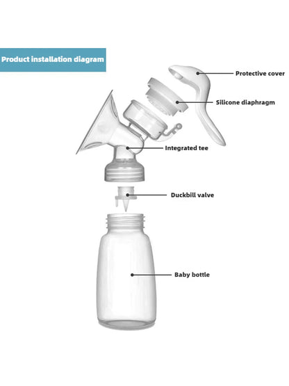 1pc Breast Pump Manual Postpartum Breast Pump Painless And High Suction Milking Machine For Pregnant And Postpartum Girl Portable Halloween Christmas Gift