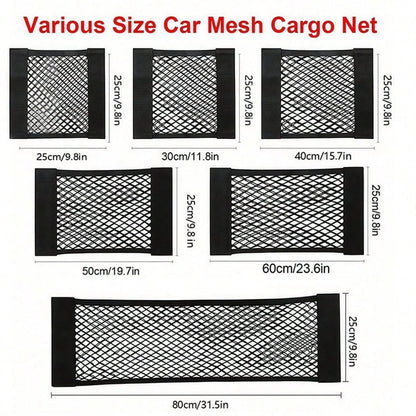 1pc Car Accessories Storage Net, Universal Trunk Organizer Net + Rear Seat Nylon Storage Net, Flexible Fit For Multiple Vehicle Models, Fully Utilize Corner Space