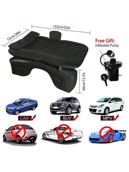 1Pc Car Air Mattress Bed Inflation Car Mattress Bed Portable Travel Camping Sleep Mat Car Inflation Bed Car Accessories For Summer Trip Beach Vacation