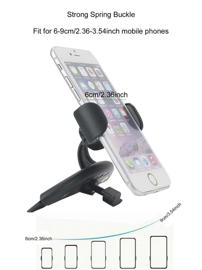 1pc Car CD Slot & Air Vent Mount Phone Holder Stand For Navigation