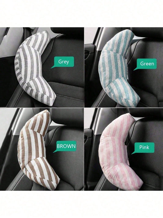 1pc Car Headrest Safety Belt Pillow, Car Accessories Pillow For Sleeping (Please Judge Whether The Size Meets The Purchase Requirement)