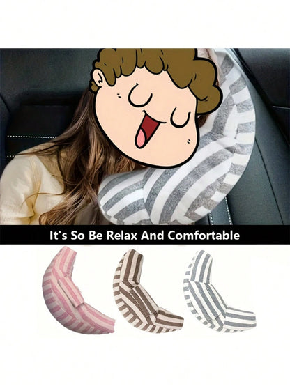 1pc Car Headrest Safety Belt Pillow, Car Accessories Pillow For Sleeping (Please Judge Whether The Size Meets The Purchase Requirement)