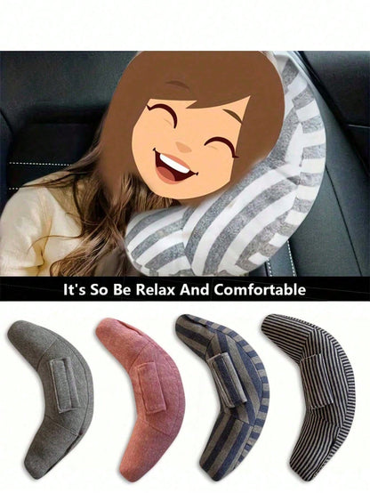 1pc Car Headrest Safety Belt Pillow, Car Accessories Pillow For Sleeping (Please Judge Whether The Size Meets The Purchase Requirement)