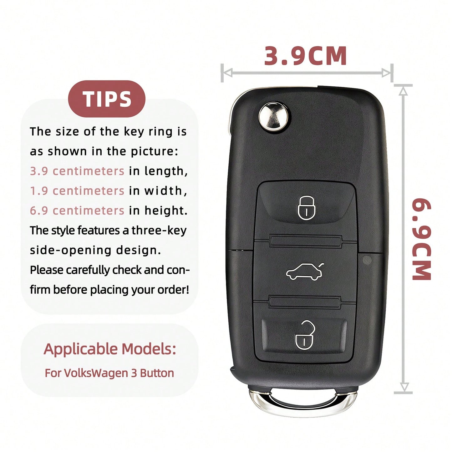 1pc Car Key Case-Fashion Prints,Suitable For Jetta Mk6, Polo Mk5, Golf Mk6, Tiguan Mk1, Passat B7, Passat NMS, Caddy Mk3, Beetle, Amarok, Touran Mk1. Advanced Soft-Touch, Does Not Block Signal, Unisex