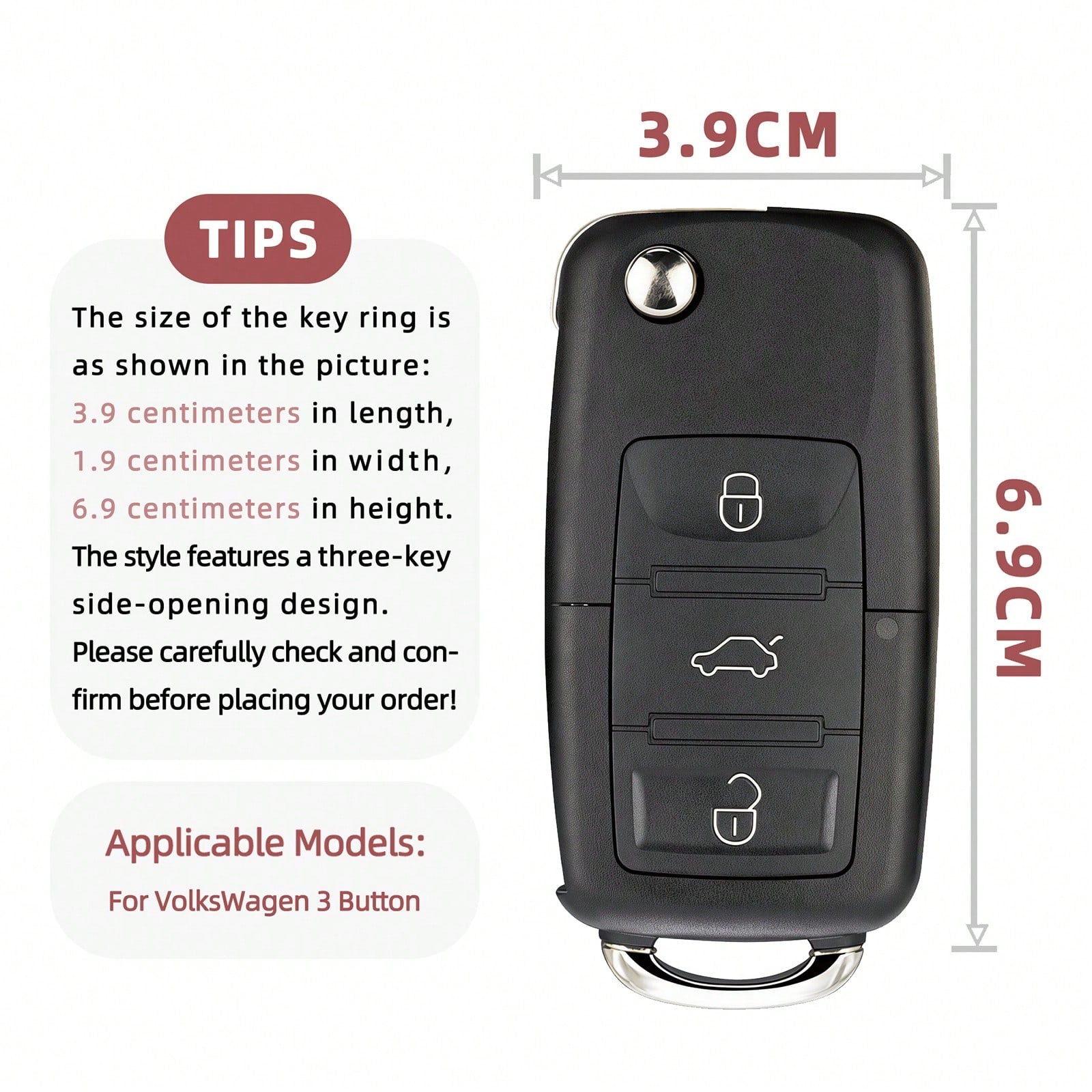 1pc Car Key Case-Fashion Prints,Suitable For Jetta Mk6, Polo Mk5, Golf Mk6, Tiguan Mk1, Passat B7, Passat NMS, Caddy Mk3, Beetle, Amarok, Touran Mk1. Advanced Soft-Touch, Does Not Block Signal, Unisex