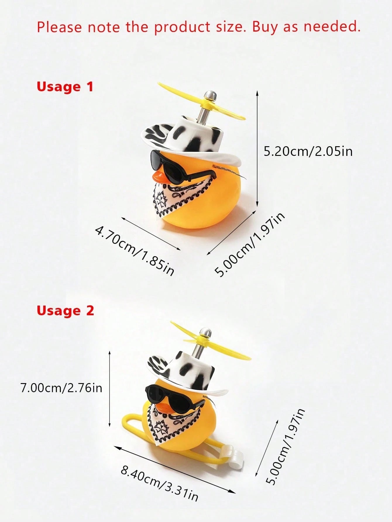 1pc Car & Motorcycle Decorative Cowboy Yellow Duck Wind Breaking Duck
