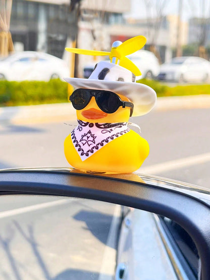 1pc Car & Motorcycle Decorative Cowboy Yellow Duck Wind Breaking Duck