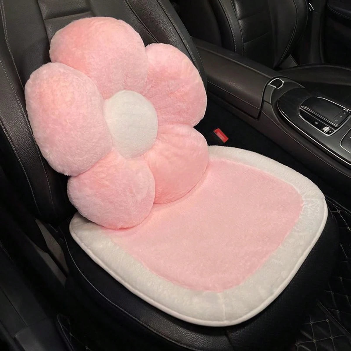 1pc Car Seat Cushion Powder Long Plush Cute Car Universal Seat Cushion Warm Anti Slip Comfortable Car Seat Protective Cover Can Also Be Used As A Chair Cushion(Note The Size